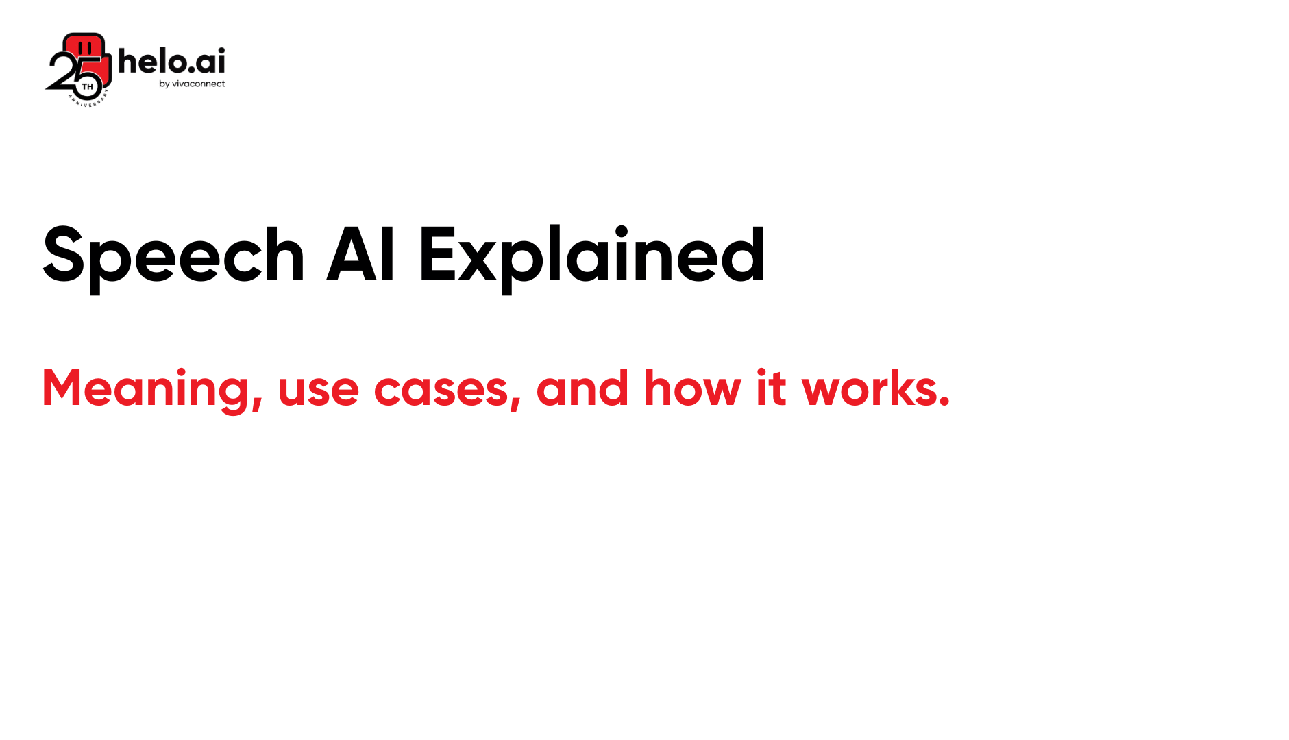 What is Speech AI